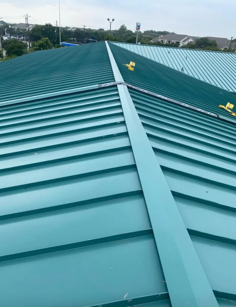 Green commercial metal roof ridge and valley for Metal Roof Repair in Plaquemine